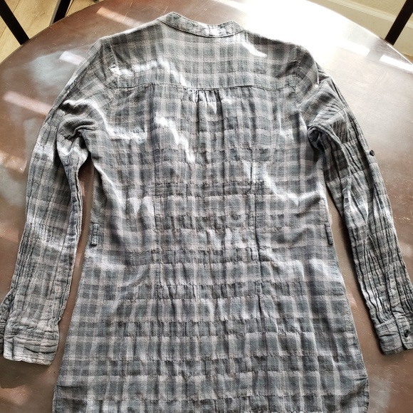 [Timing] Plaid Ruffle Front Button Down Top - Picture 8 of 8